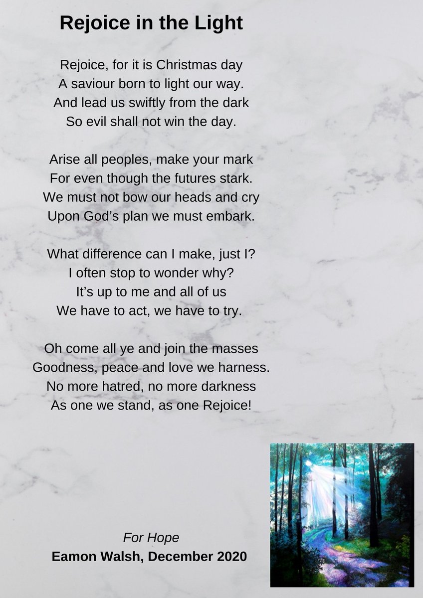 #ChristmasWeek #ChristmasPoems #RejoiceintheLight by #HeadofDepartment @eamongwalsh who has been showing his creative side with several beautiful poems recently @GMITOfficial @GMITMayoCampus @GMITLetterfrack @GMIT_CCAM @MountbellewAgri @GMITSU @GMITBusiness