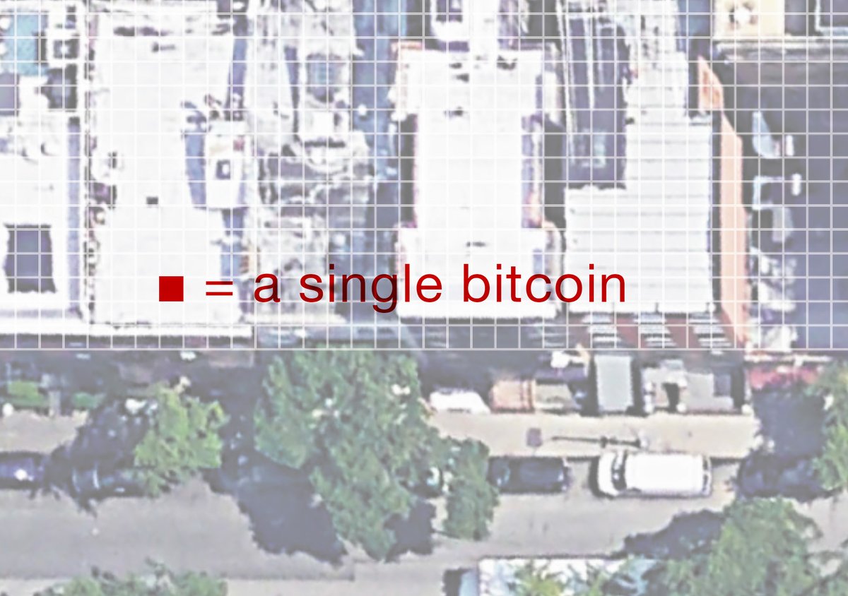 That's the "size" of one  #bitcoin  --a physical "bitcoin block."Equal to the width of a window or hood of a car.