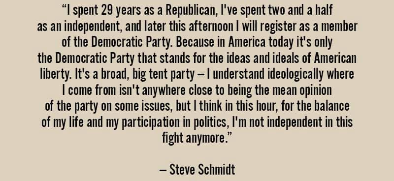 .@SteveSchmidtSES, along with @Scaramucci & @SpiroAgnewGhost, have literally been three of the most important voices in the room, in the successful campaign to inform US voters leading up to last month's election, resulting in #PresidentElectJoeBiden  & #VicePresidentElectHarris.
