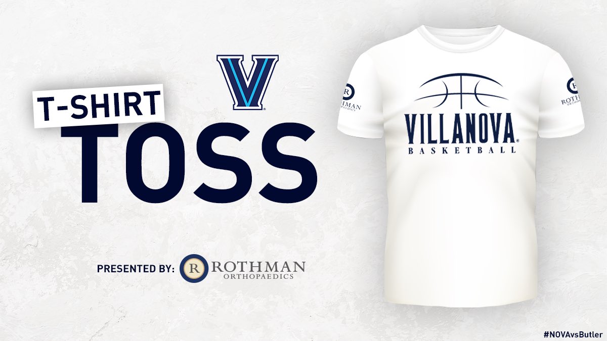 It’s time for a Virtual T-Shirt Toss! RETWEET for a chance to win a Villanova Basketball T-Shirts courtesy of our friends at <a href="/RothmanOrtho/">Rothman Orthopaedics</a>! 

#NOVAvsButler #NovaNation