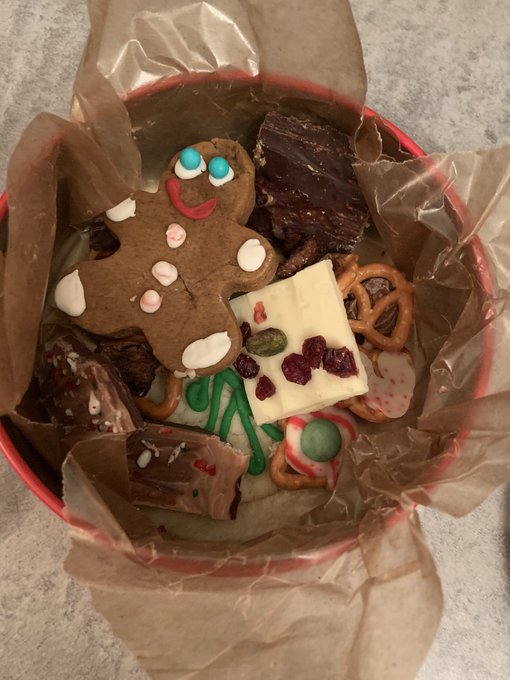 Look what my boss baked and put together for each of us. Time to give myself a tummy ache!  She also