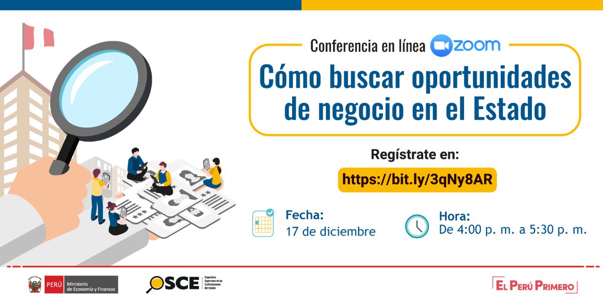 OECEPeru's tweet image. 👨‍🏫Este jueves, a las 4 p. m., te explicaremos cómo contratar con el Estado y a sacarle el máximo provecho a la #AppOSCEPerú para encontrar, en todo el país, oportunidades de negocios de bienes, servicios, consultorías y obras.

✍️Inscríbete: 👉 bit.ly/3qNy8AR