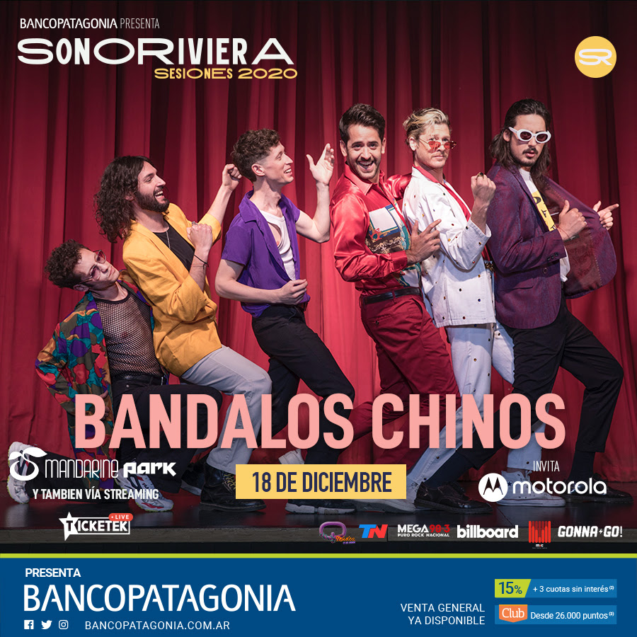 #Online | #Show #SonoRiviera #BándalosChinos <a href="/BandalosChinos/">Bandalos Chinos</a> 
📅 Viernes 18/12
🎟️ ow.ly/Dy8X50CH69O
💻 Ticketek Live - ticketek.com.ar