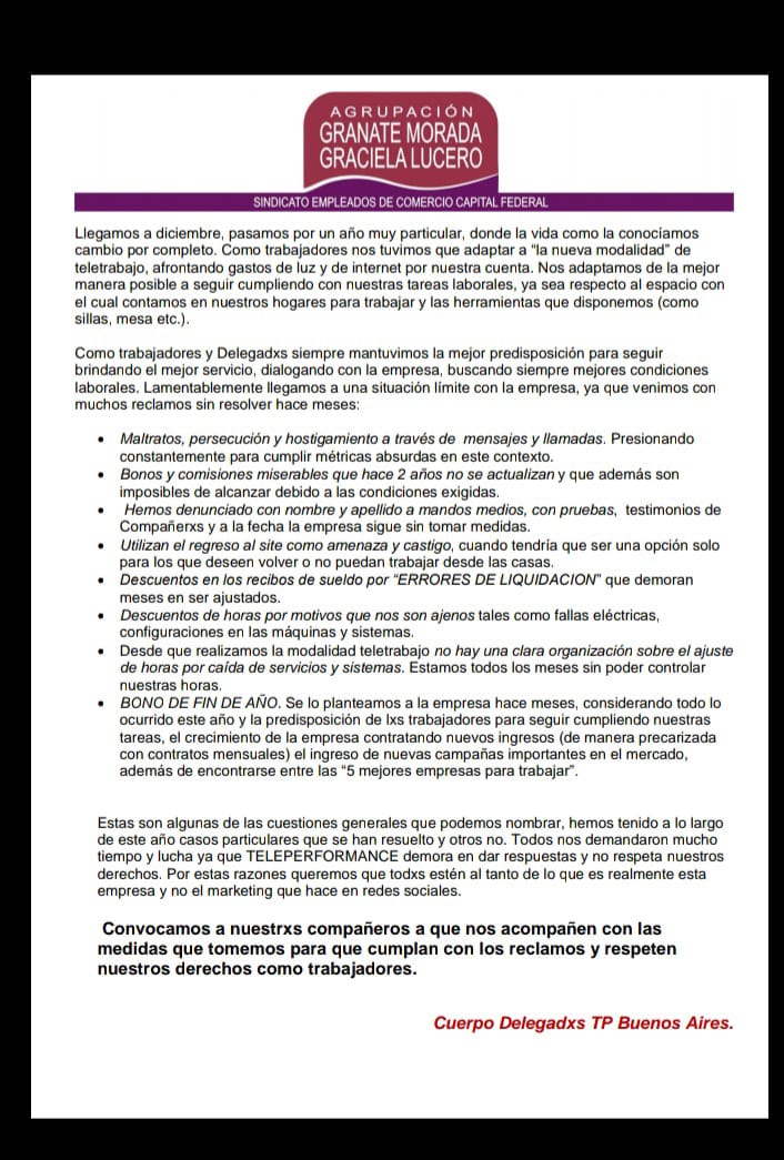 Queremos respuestas!!  trabajadores de TP BS. AS. No podemos esperar más!  @TPArgentina <a href="/TPargentinaCEO/">Federico García M</a> <a href="/TPBacolod/">Teleperformance-BCD</a> <a href="/TP_Mexico/">Teleperformance</a> @Teleperformance @TP_Chile <a href="/uniamericas/">UNI Américas</a> <a href="/lpsargentina/">La Pelota Sindical</a> <a href="/SindicatoJoven1/">Sindicato Joven CIS CTA</a> <a href="/GPTW_Argentina/">Great Place to Work Argentina</a>