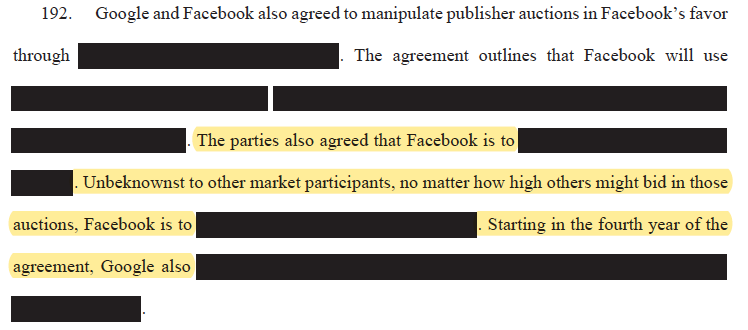 p63-73 are the alleged collusion with Facebook. Based on the allegations not redacted, the AGs (and DOJ) should have immediately deposed and demanded evidence or raided their offices. It infuriates me. I can't imagine how many journalists' jobs would be taken by the conduct. /26