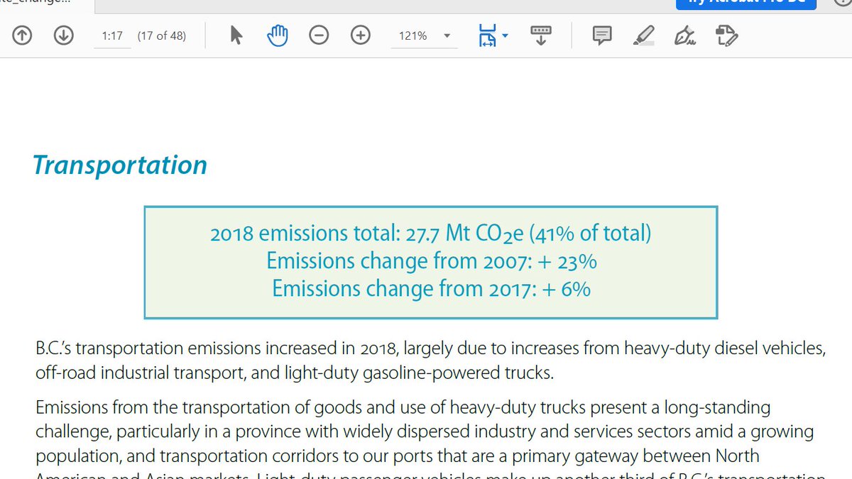 Really, the picture for GHG pollution from transportation is a complete disaster. GHG from some sectors went down, but transportation GHGs soared 6% in ONE YEAR! So of course there are lame excuses. (This is page 17  https://www2.gov.bc.ca/assets/gov/environment/climate-change/action/cleanbc/2020_climate_change_accountability_report.pdf)  #bcpoli