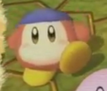 1 - In one of the cutscenes in Kirby)# Return to Dream Land, Bandee is seen flapping his hands before falling over after Magolor's betrayal, likely to cope with stress. In promotional material for Kirby Fighters 2, he does this both with excitement and with fear.