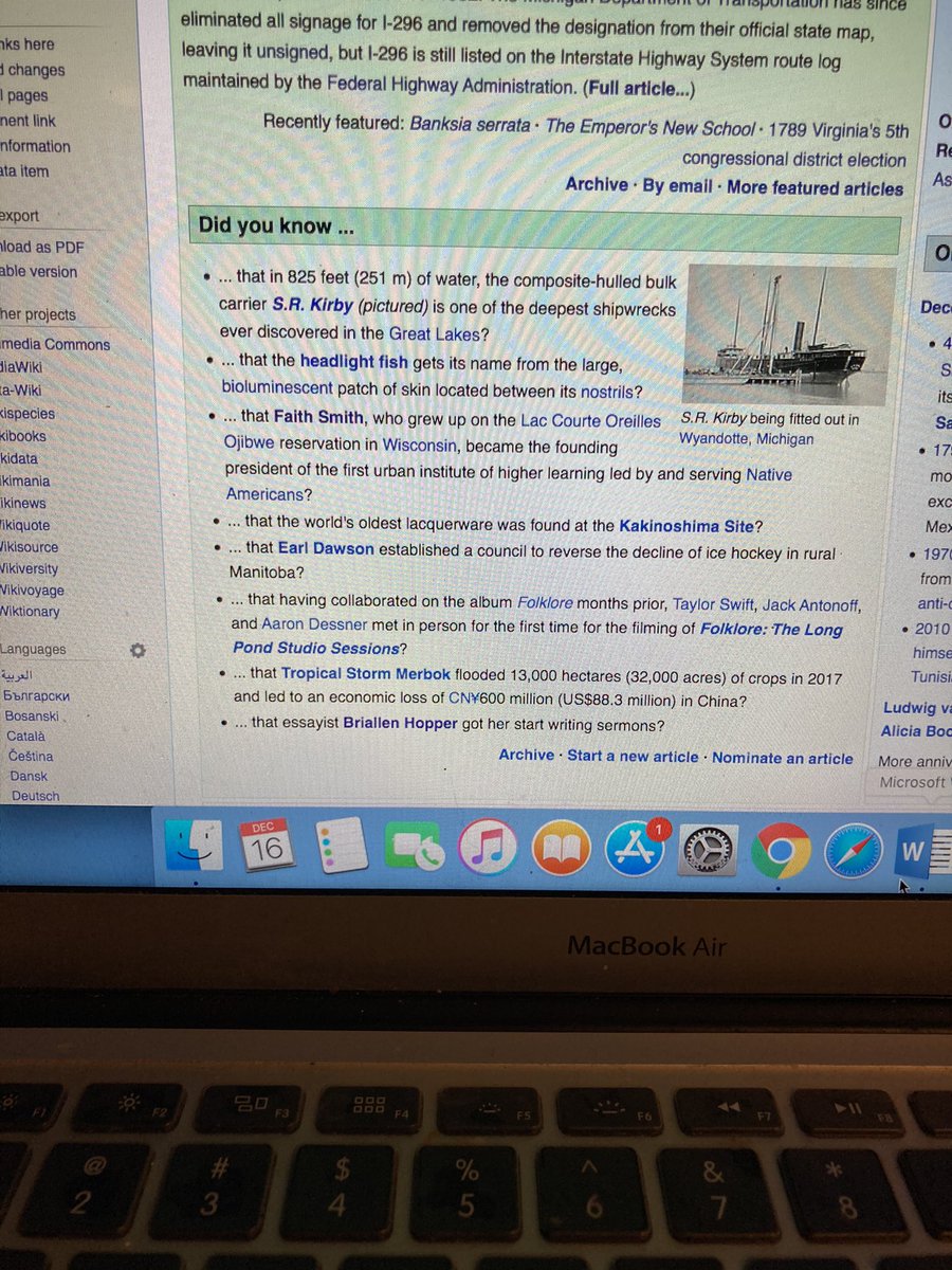 plusonewoman's tweet photo. @briallenhopper Girl you’re on the front page of Wikipedia!!!! https://t.co/GNcg2tjTqn