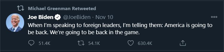 So, let's see how non-partisan fmr. Dominion official Greenman is. Here is a sample from  @michaelgreenman:1. Supports Biden's globalist overtures (RT)2. Childish cartoon about 'LOSER' Trump (RT)3. Trump causing 'havoc'4. Georgia rescued by Abrams (Avengers vid RT)