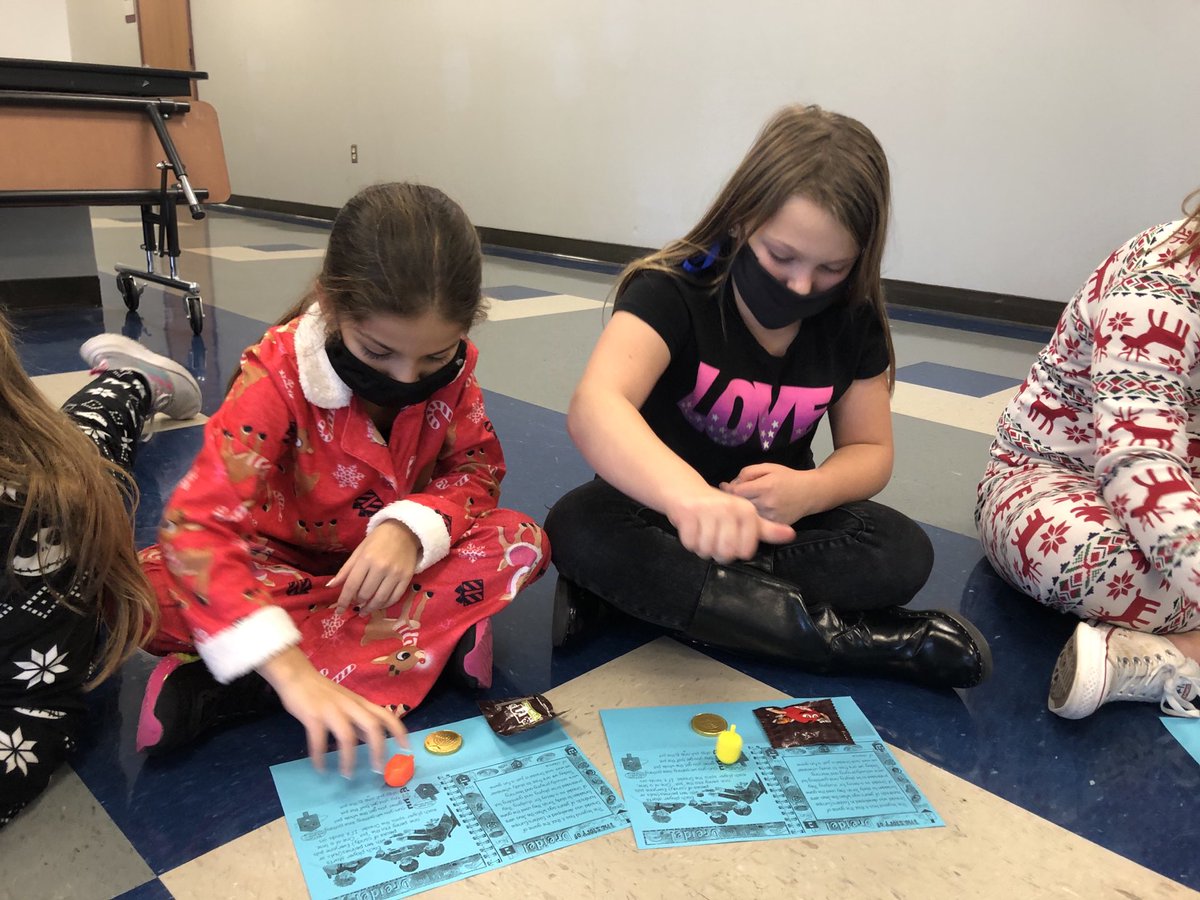 mslabone's tweet image. This week we have been learning about each other’s traditions. Though it was different from the past, I am still happy to share the game of dreidel with my classes and Mrs Garza.  ⁦#appreciateourdifferences #learnfromeacother ⁦@bearbranchelem⁩