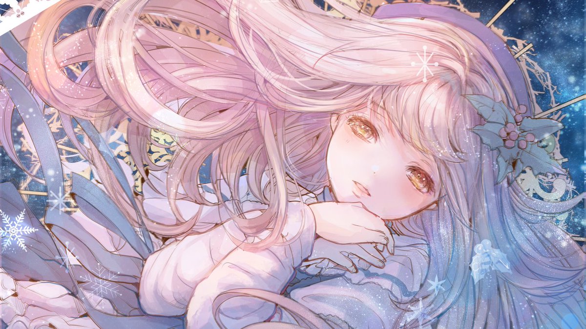 こもりひっき 幻想少女絵 Merry Christmas 水彩画 ペン画 デジタルイラスト 素敵なクリスマスとなりますように クリスマスと青をテーマに 水彩イラストの中からお気に入りをまとめました Christmas Christmas 何度でも見てほしいお気に入り