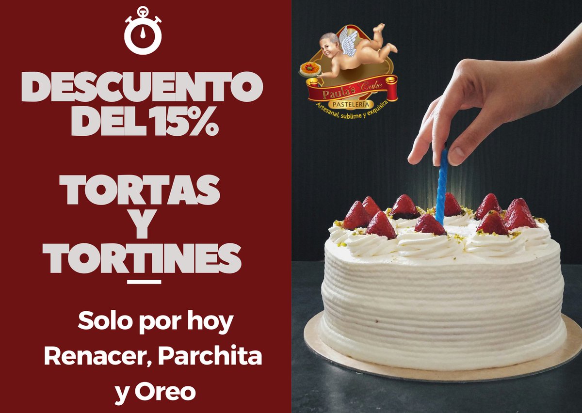 ¿Ya tienes el postre del día de hoy?. ¿No?. No te preocupes,  nosotros en Paula's Cake, nos levantamos tempranito para ayudarte con eso. Ven y busca tu torta con el 15% de descuento, regalo del Niño Jesús.

Hoy, día de Navidad queremos premiar tu lealtad. ¡Date prisa y ven!
#ccs