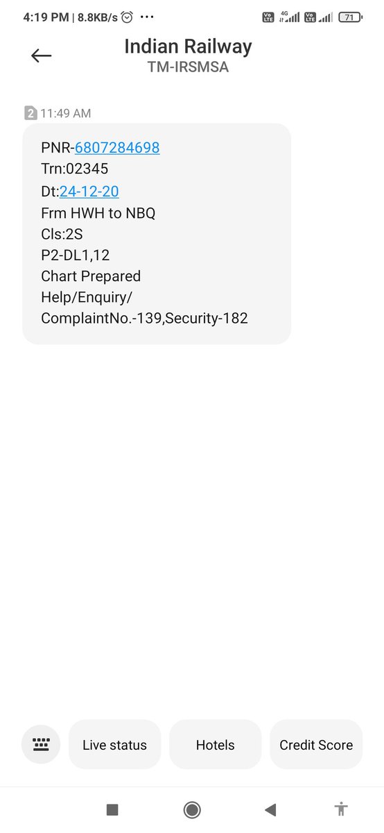 idibyendum's tweet photo. Sir,

Please look out the my problem. I'm traveling same train without any seat. While I have paid you and got confirm valid ticket but my coach is now reverse for RMS. So tell me what I do now ??

@RailMinIndia @IRCTCofficial @PiyushGoyal @EasternRailway @drmhowrah @RailwaySeva https://t.co/lzdTHLRXLu