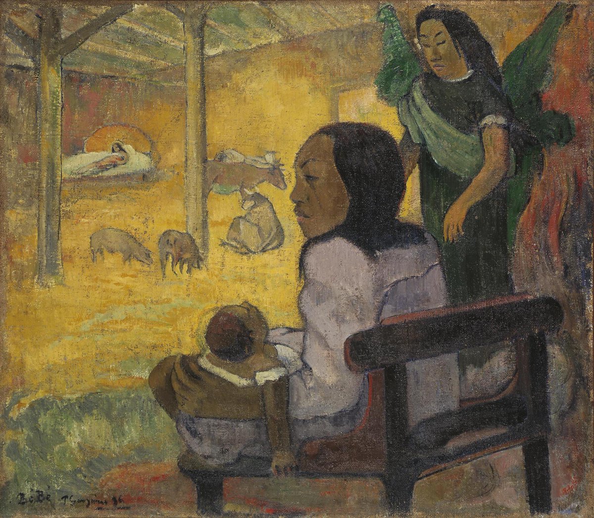 Nativity, Paul Gauguin, 1896, with a Tahitan setting