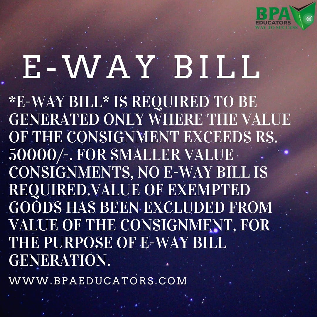 bpa_educators's tweet photo. #EWAY BILL
#taxhacks #taxtips #tax #tipsandhacks #besttips #besthacks #learntax #learnfromthebest #bestinstituteinrohini
#taxtip #tipandtrick
#learnwithbpa #bpamastery #bpaisbest #bpainbihar #bpaindelhi https://t.co/Yj501wrbRR