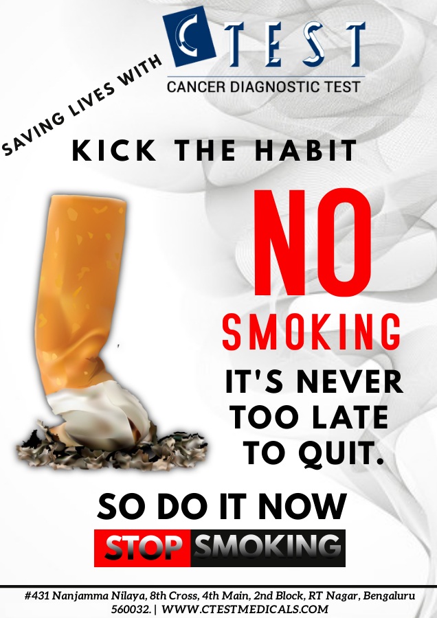 CTESTMEDICALS's tweet photo. KICK THE HABIT.
For more information:- https://t.co/GYDrDukAW7
#oralcancerawareness #oralcancer #oralcare #oralcancer #oralhygiene #oralhealth #cancer #cancerawareness #saynotosmoking #stopit #notobacco #ctest #stayhealthy #healthyliving #bengaluru #savefuture #savelives #smoking https://t.co/nzYKvZvDwm