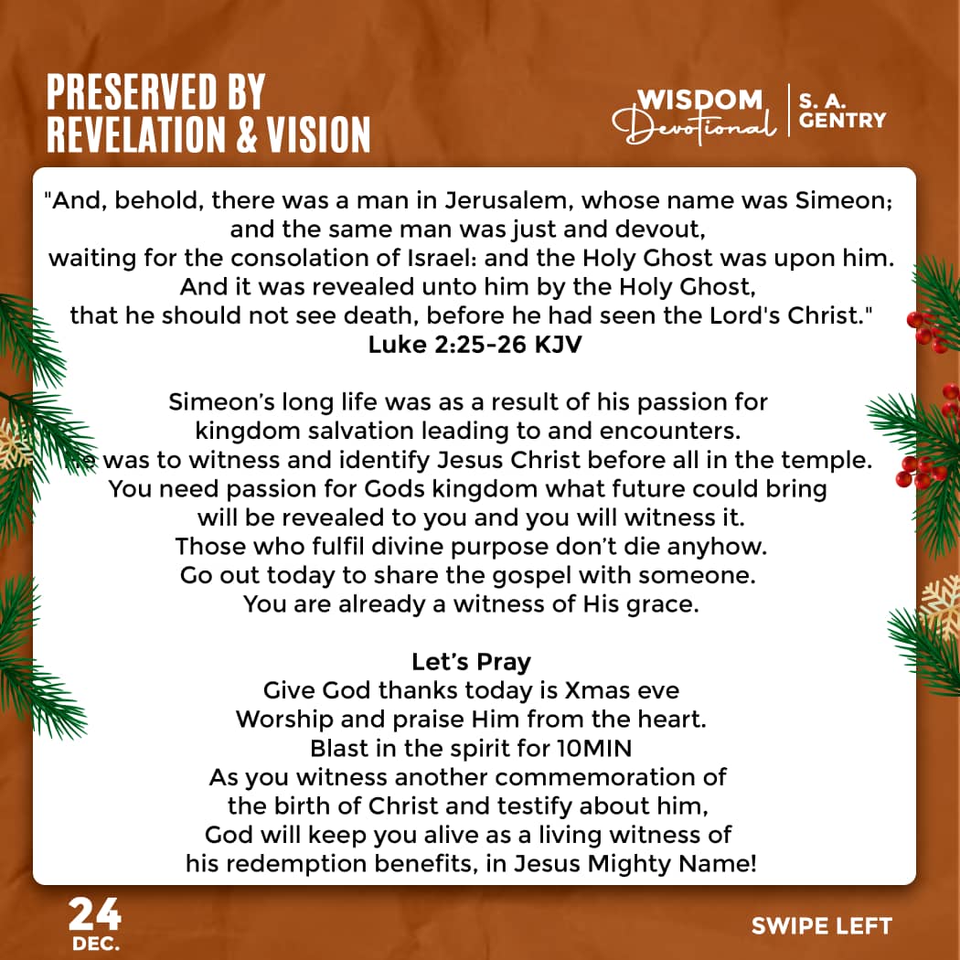 wpccglobal's tweet photo. Preserved by revelation and vision #wisdomdevotional https://t.co/srzauFEhTS