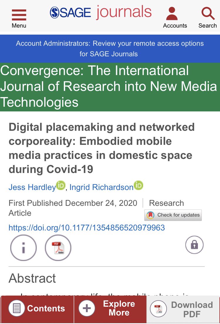 Well, pour me another drink... at 6pm on Xmas eve my first peer-reviewed article is out in the world!!! This paper is a philosophical side-hustle that emerged with <a href="/ingzing/">ingrid richardson</a> as an extension of the research I’ve been doing for the last 6 years. I am beyond happy/excited/relieved 🍾