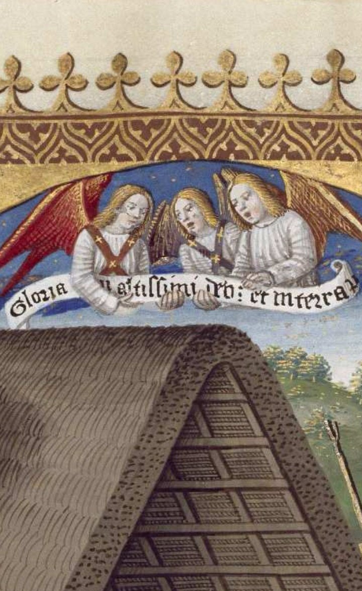 Os deseo toda la belleza posible para esta noche.Y no se me ocurre mejor forma de expresar este deseo que mediante estas obras de arte, que representan la Natividad y que están extraídas de bellos manuscritos.Empezamos.Libro de horas de Carlos VIII. Siglo XV.