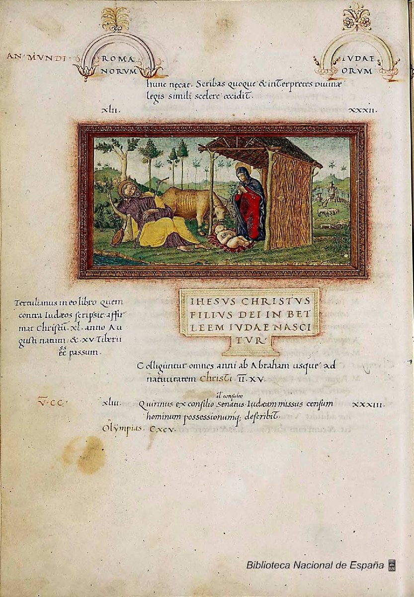 Comed hasta acabar como este Niño Jesús, y bebed en abundancia, que este año, más que nunca, debemos celebrar la vida (y para la resaca seguid el ejemplo de este San José)Chronicon. Siglo XVI.