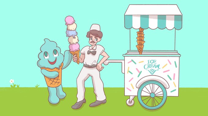 アイスクリームワゴンのtwitterイラスト検索結果