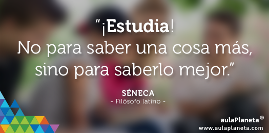 Aulaplaneta's tweet photo. ¿Estudiar para saber mejor? Cuéntanos si coincidís con esta frase de #Séneca.

#filosofia #frasedeldía #pedagogía https://t.co/xON9gAduHH