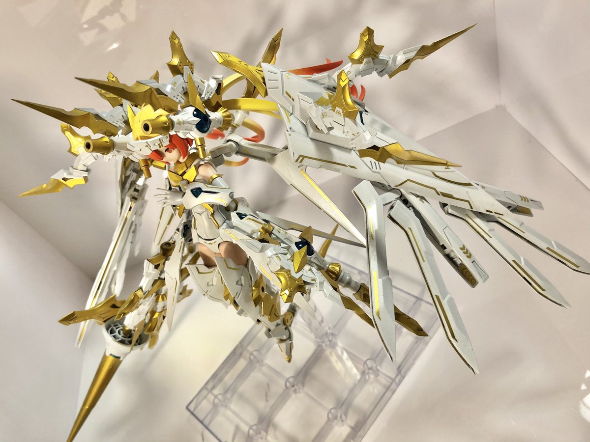 AOGAMI_O's tweet photo. ちまちま進めてたメガミが完成したのであげ！
オリジナルメガミデバイス「バレットナイツ ワルキューレ」です！！

ランチャー中心に、メガスラッシュエッジ、アルナイルロッド、SOLラプター等を組み合わせて製作しました #メガミデバイス https://t.co/puvuTcA3Dd
