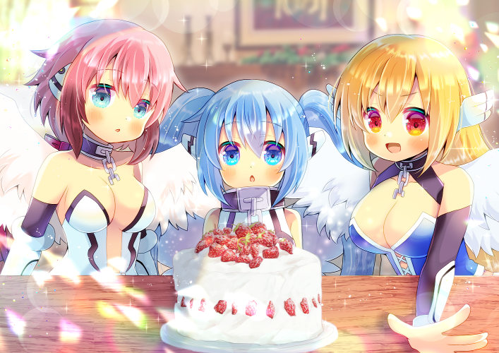 kou_hiyoyo's tweet photo. そらのおとしもののエンジェロイド達を描かせて頂きました！お誕生日おめでとう～！！🎂✨　#そらのおとしもの #アストレア #ニンフ #イカロス https://t.co/sCzesb4DyC