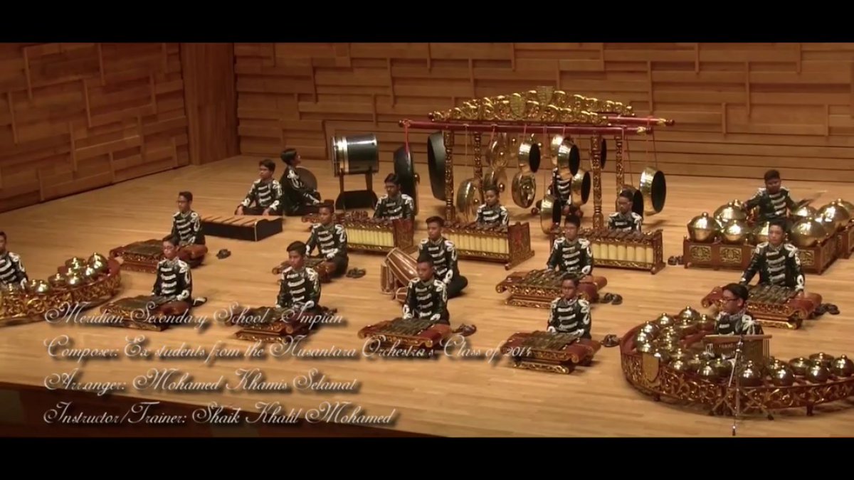 Meridian Nusantara Orchestra (Secondary School/K-12) in Singapore performing group composition, "Impian," on fully chromatic Gamelan. Established in 1999. https://meridiansec.moe.edu.sg/home/cca/visual-performing-arts/meridian-nusantara-orchestra/ #DiversityofOrchestras  #Orchestra  #OrchestraDiversity 64/