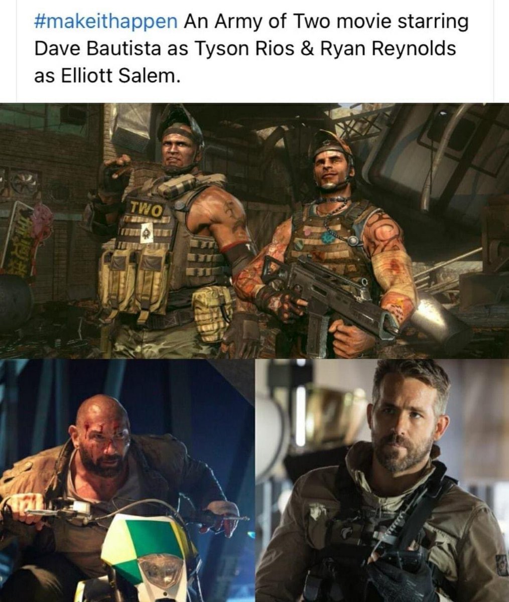 TheRazorsBlade's tweet photo. Can we please? @VancityReynolds @DaveBautista https://t.co/DrbtY4EW6y