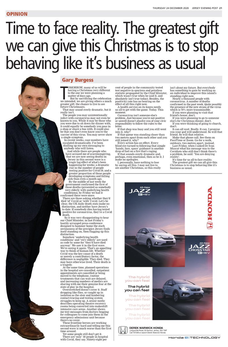 “The greatest gift we can all give this Christmas is to stop behaving like it’s business as usual...”

Some thoughts from me in today’s <a href="/JEPnews/">jepnews</a>...