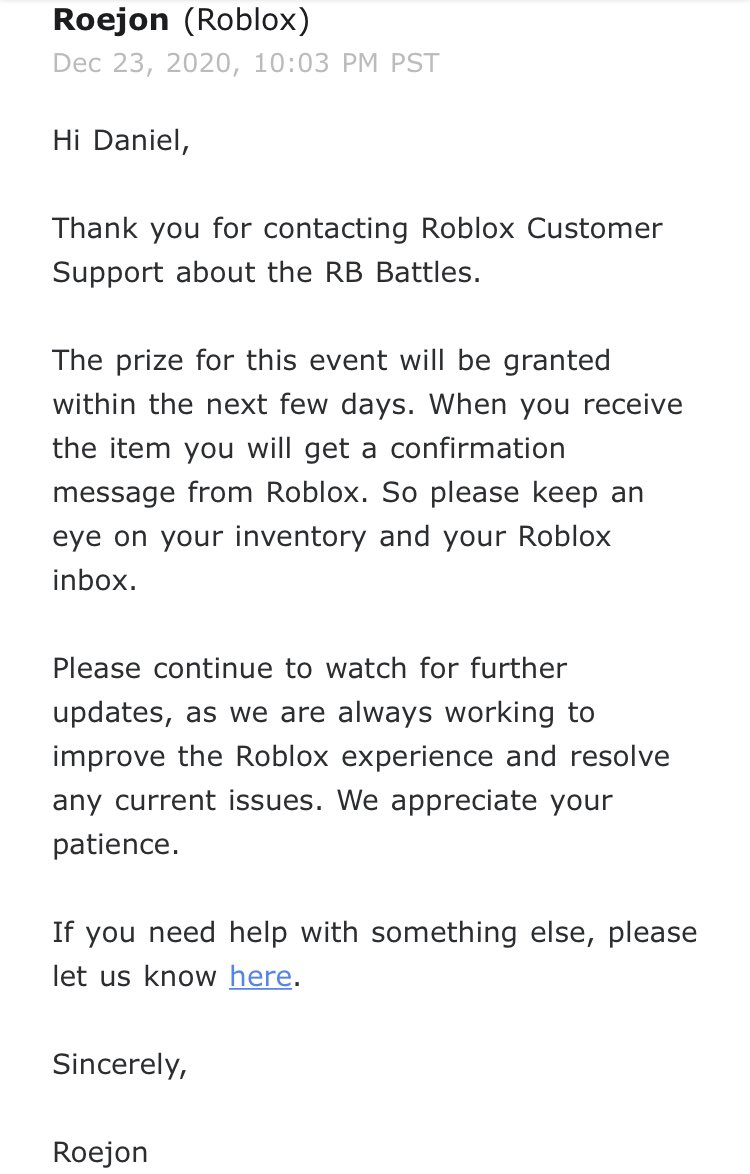 Koerix On Twitter Also If You Didn T Get The Rb Battles Chain Due To A Glitch Contacting Roblox Support Is Highly Recommended - how to glitch items into your inventory in roblox