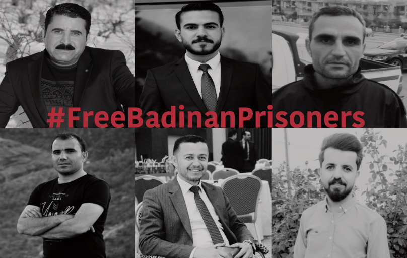 cptiraq's tweet photo. Badal Barwary, Omed Barushky, Eyaz Karam, Guhdar Zebary, Shvan Saeed, and Hariwan Essa have all been imprisoned for bringing attention to the #KRG not paying government employees’ salaries for 6 months. https://t.co/RSrD3FsjTR