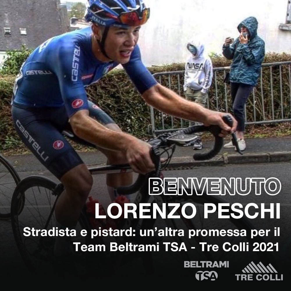 teambeltrami's tweet photo. ✅ Anche il toscano Lorenzo #Peschi sarà con noi nel 2021 🍾
🇮🇹 Fra gli Junior, quest'anno, ha corso in Nazionale gli Europei strada e pista
🗞️ La news >> https://t.co/mImTBNIeoC
#teamBeltrami https://t.co/fnUyMfV7KC