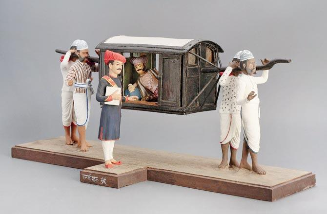 palanquin in museum exhibitDr Bhau Daji Lad City Museum?