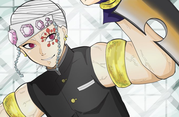 💀ｻﾍさんがTwitterに投稿した宇髄天元(鬼滅の刃)のイラスト。