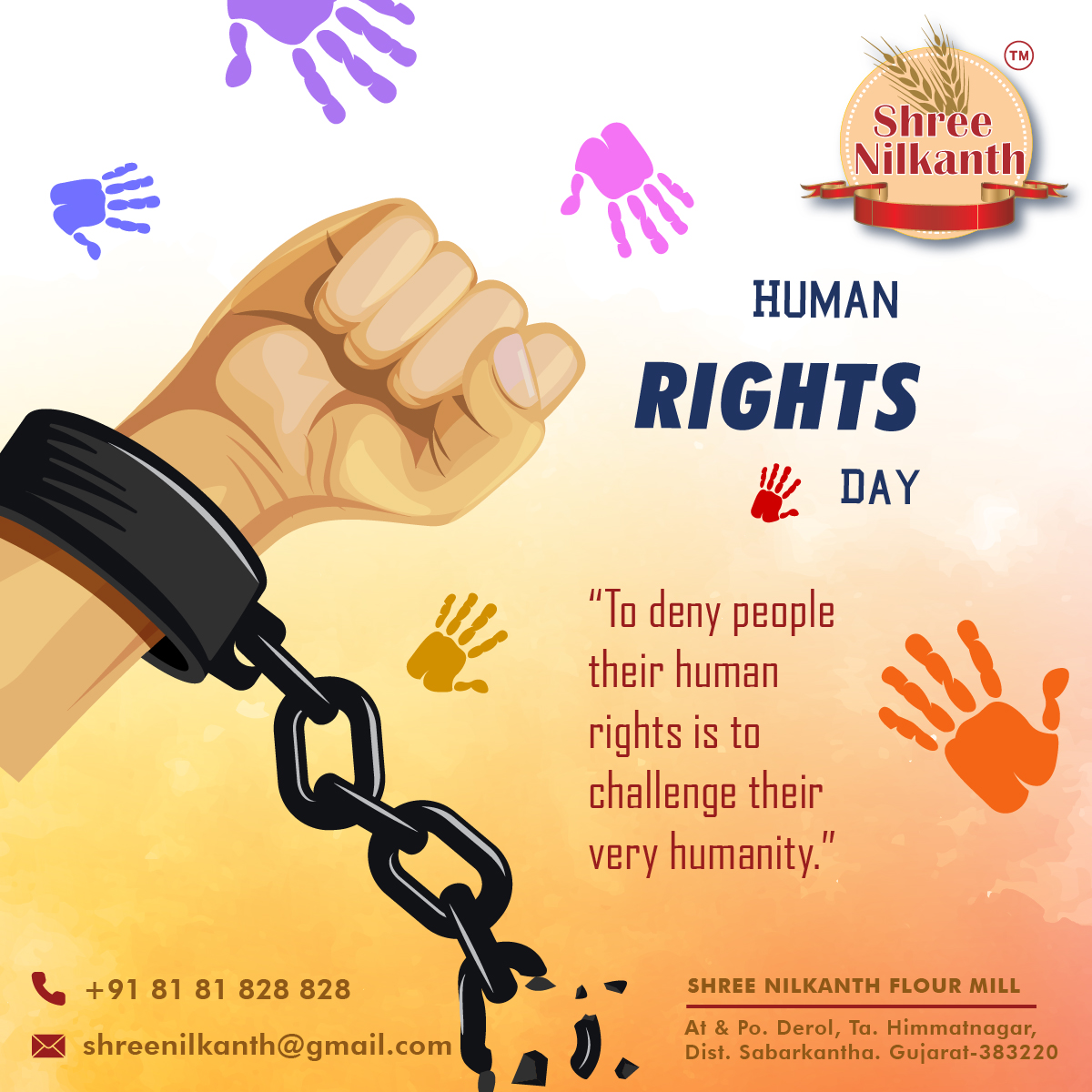 NilkanthMill's tweet photo. Human Rights Day reminds us of our powers to stop any injustice or abuse by any authority. Let us come together to celebrate those powerful rights.
#HumanRightsDay #HumanRights #EducationIsaHumanRight #StandUp4HumanRights #RecoverBetter #nilkanthflourmill #flourmill https://t.co/S4S966htlf