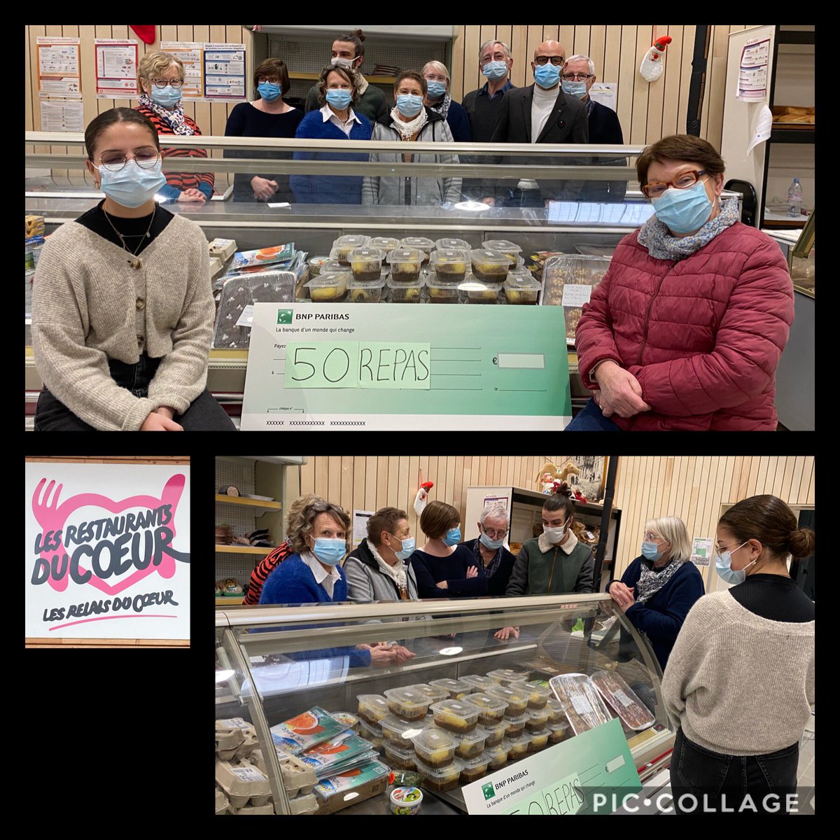 cedriccommon's tweet photo. Merci aux équipes de @BNPParibas @FougeresAgglo pour leur générosité et à Bruno notre restaurateur qui a concocté ces délicieux bœufs bourguignon. 50 repas et 64 desserts offerts hier aux  bénéficiaires @restosducoeur #solidarite #entraide @pa_debarre @RaphaeleLeroy @VTamagny https://t.co/eqfoL8X3LN