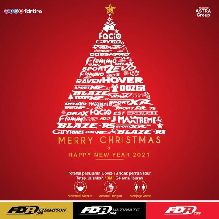 Selamat Hari Natal, semoga damai dan segera normal kembali... #selamatharinatal #damainatal #bebascovid19  #fdrtire #pakaibanfdr #banandalansegalamotor #banggabuatanindonesia #tigaintimitra #timkupang
