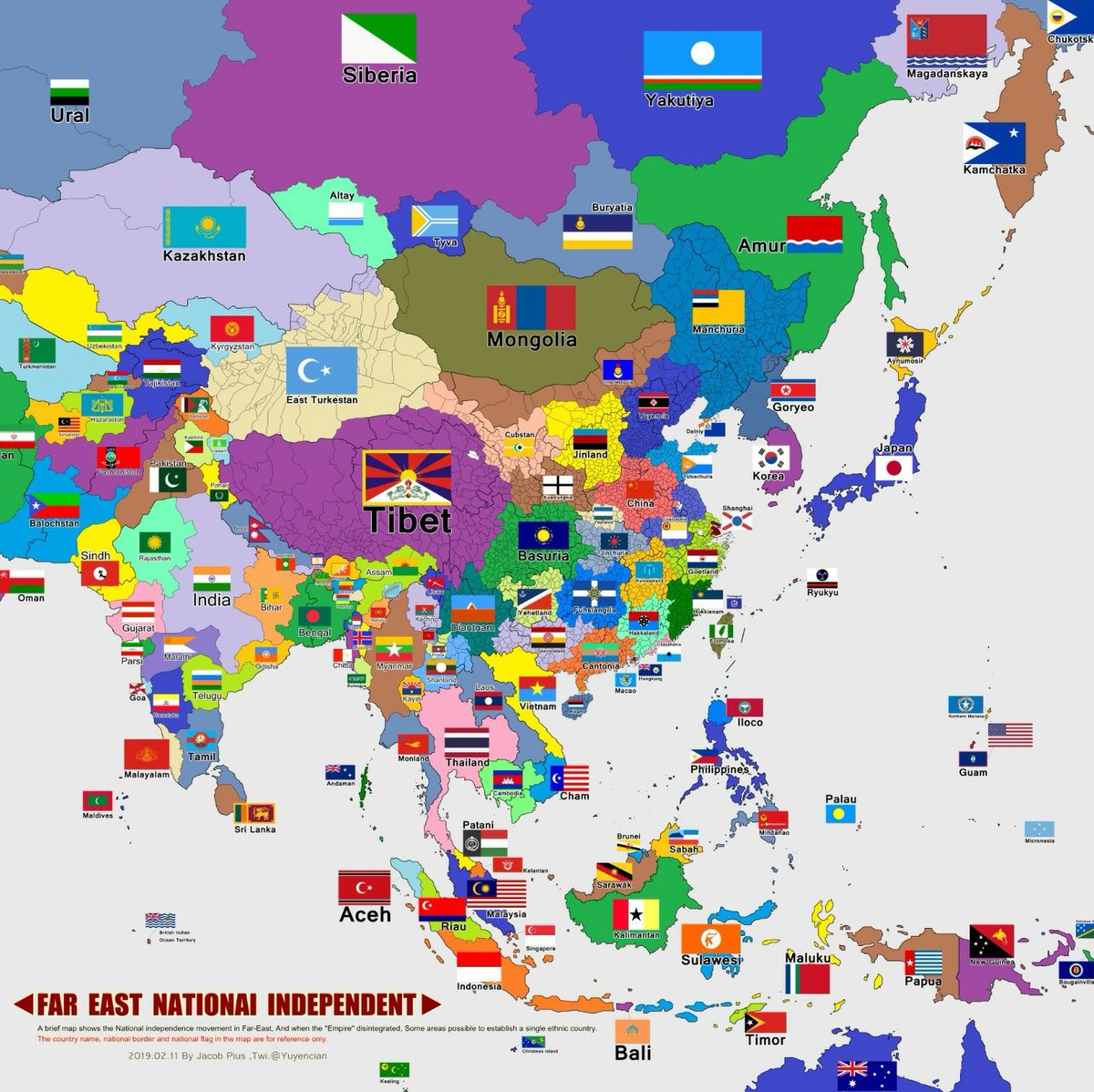 vexicat's tweet photo. Banderes (i nacions) del continent asiàtic que no sempre es veuen. #goodflags https://t.co/OJL8Yki5qZ