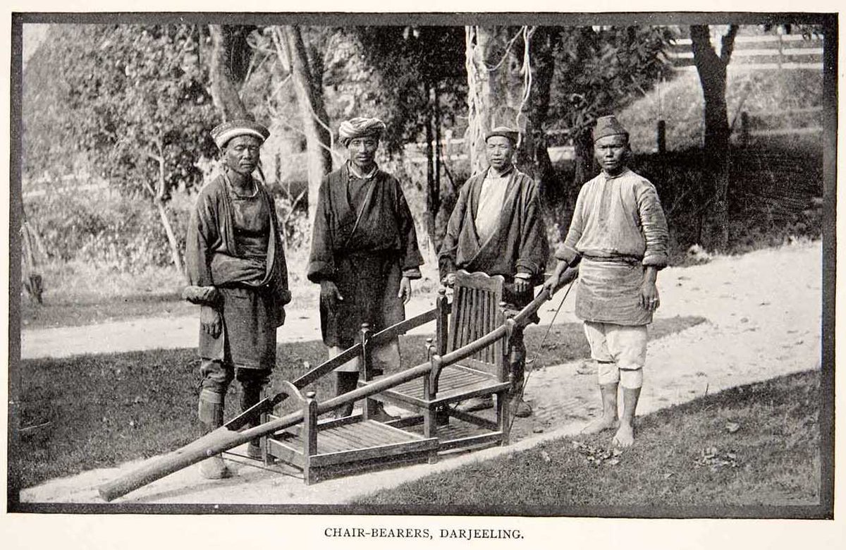 in hill regions British established their quarters for summer? for transportation this type of seat or palanquin is usedits wooden chair carried by bearers http://columbia.edu&nbsp;1.1880s photo2.1901 from Darjeeling