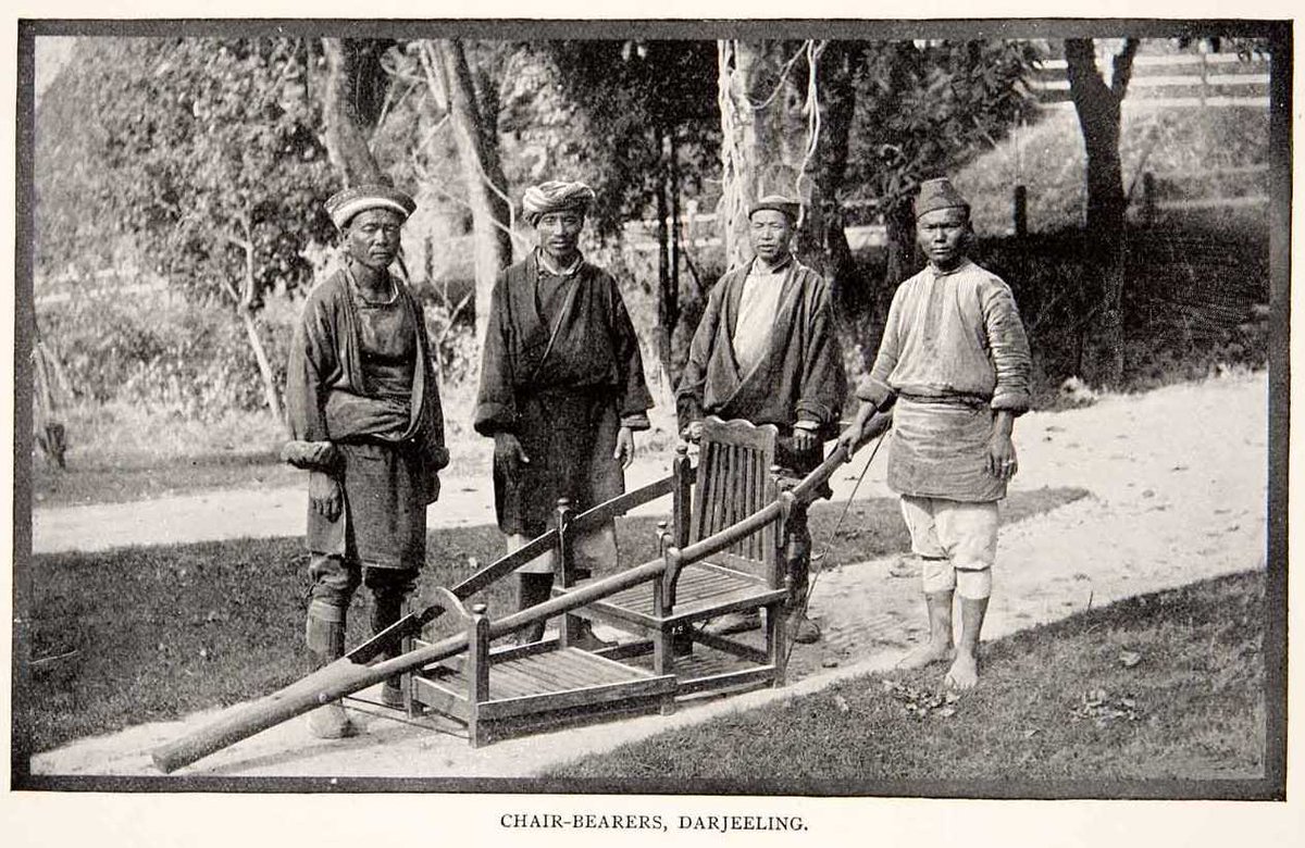in hill regions British established their quarters for summer? for transportation this type of seat or palanquin is usedits wooden chair carried by bearers http://columbia.edu 1.1880s photo2.1901 from Darjeeling
