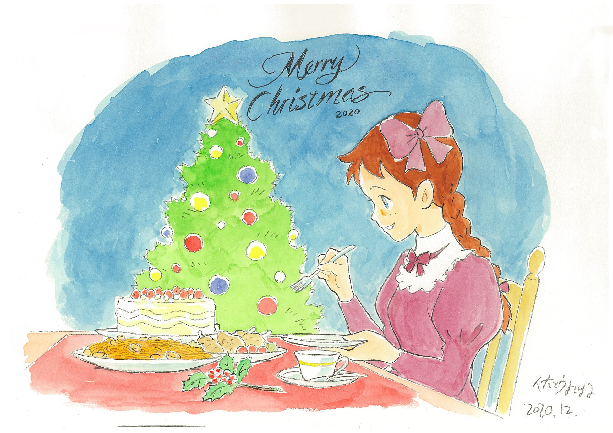 赤毛のアン アニメコンサート Merry Christmas クリスマスを記念して アニメ 赤毛のアン で作画スタッフを務めた佐藤好春さんにイラスト を描いて頂きました 皆さまぜひ素敵なクリスマス をお過ごしください アンコンサート 赤毛の アン