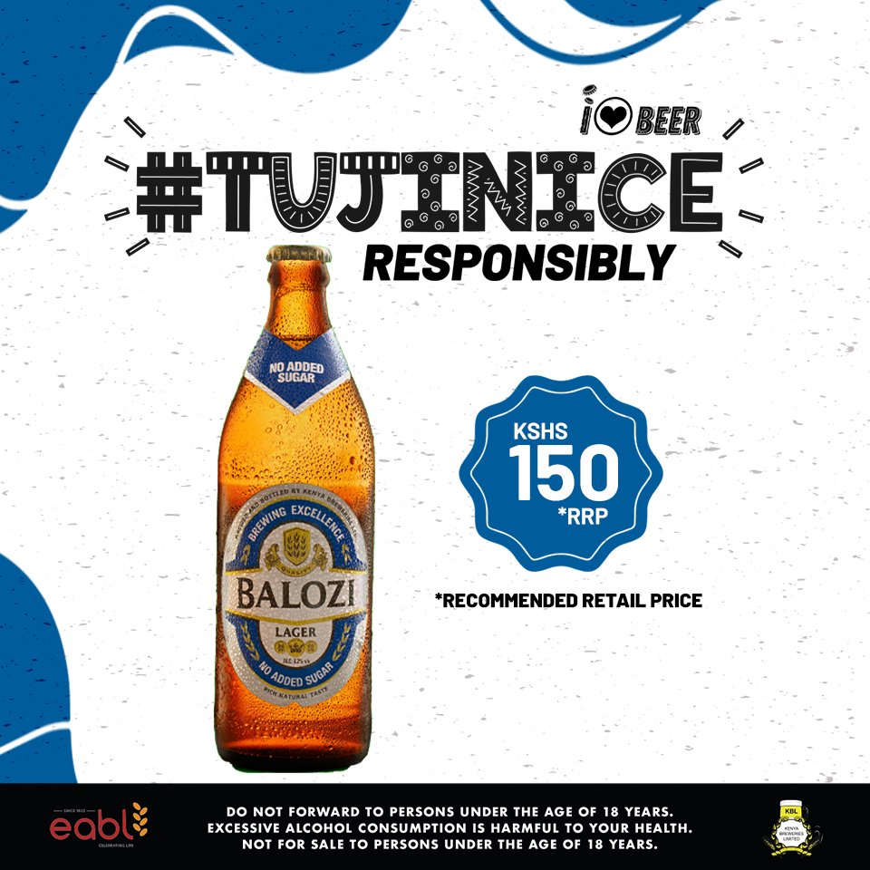 Beer poa, Taste poa. Jibambe na @BaloziLager yako leo. #Tujinice Responsibly 

#BrewingExcellence