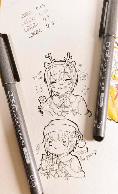 ミニキャラ線画✨?️&amp;下書き✏️? 
