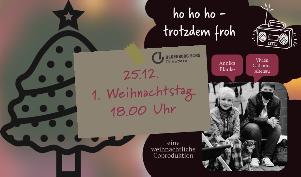 Maedchenlyrik's tweet photo. Frohe Feiertage euch allen! Falls ihr euch allein fühlt: Vivien und ich haben eine Radiosendung gegen die Einsamkeit gemacht! Livestream: https://t.co/pjvc4sZTHG (25.12., 18.00 Uhr) https://t.co/Nbe2fB6Q4x