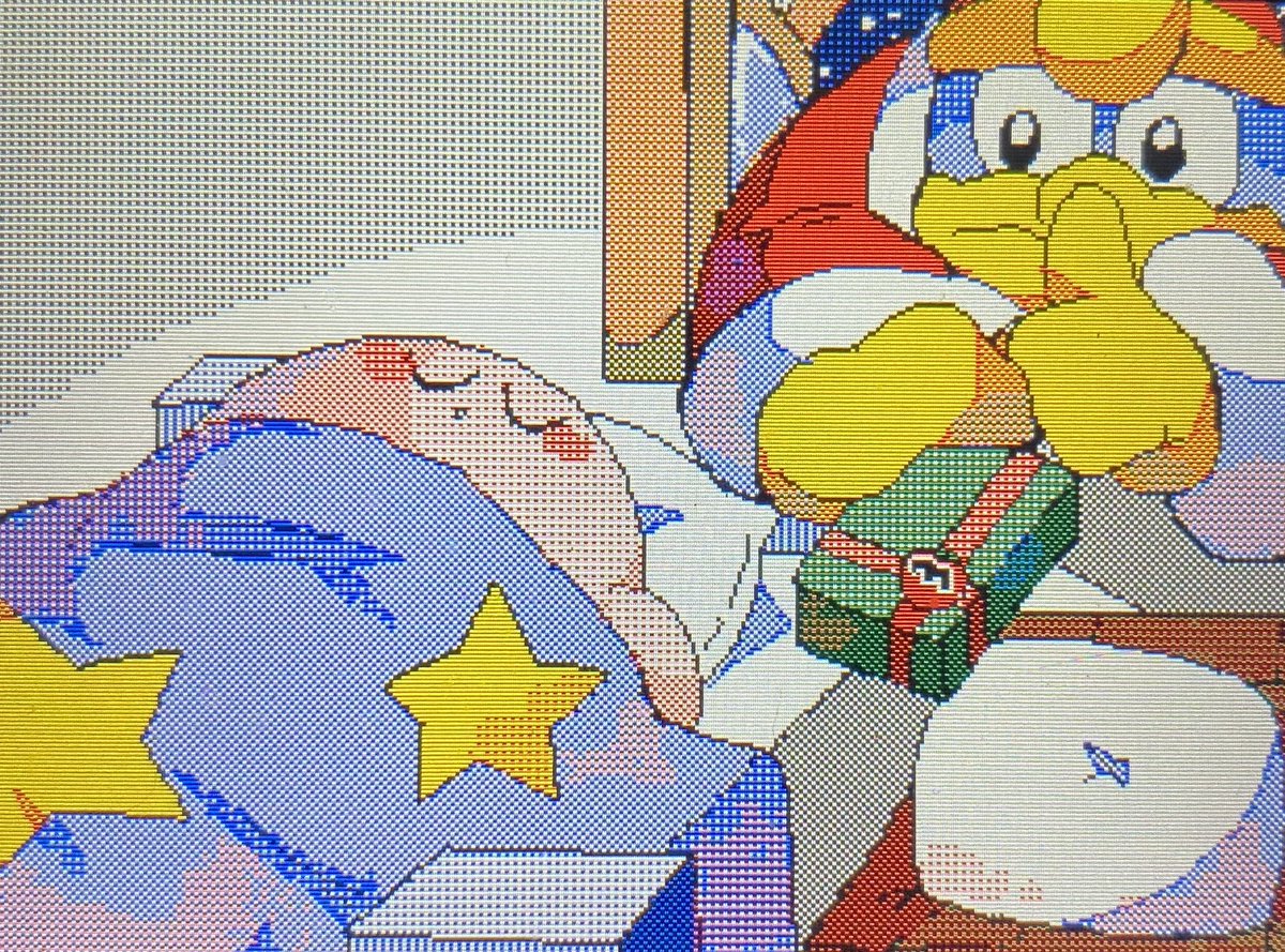 カービィ「カービィにそっとクリスマスプレゼントをあげるデデデめりくり 」|GA-CHANのイラスト