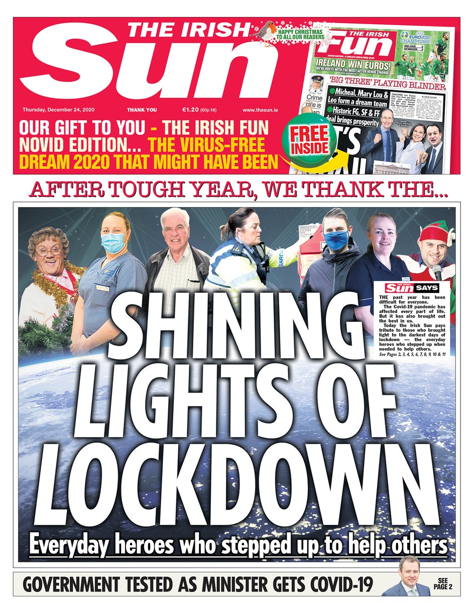 IrishSunOnline's tweet photo. Here's the front page of Today's Irish Sun #thankyouedition https://t.co/FNg0E5TYRy