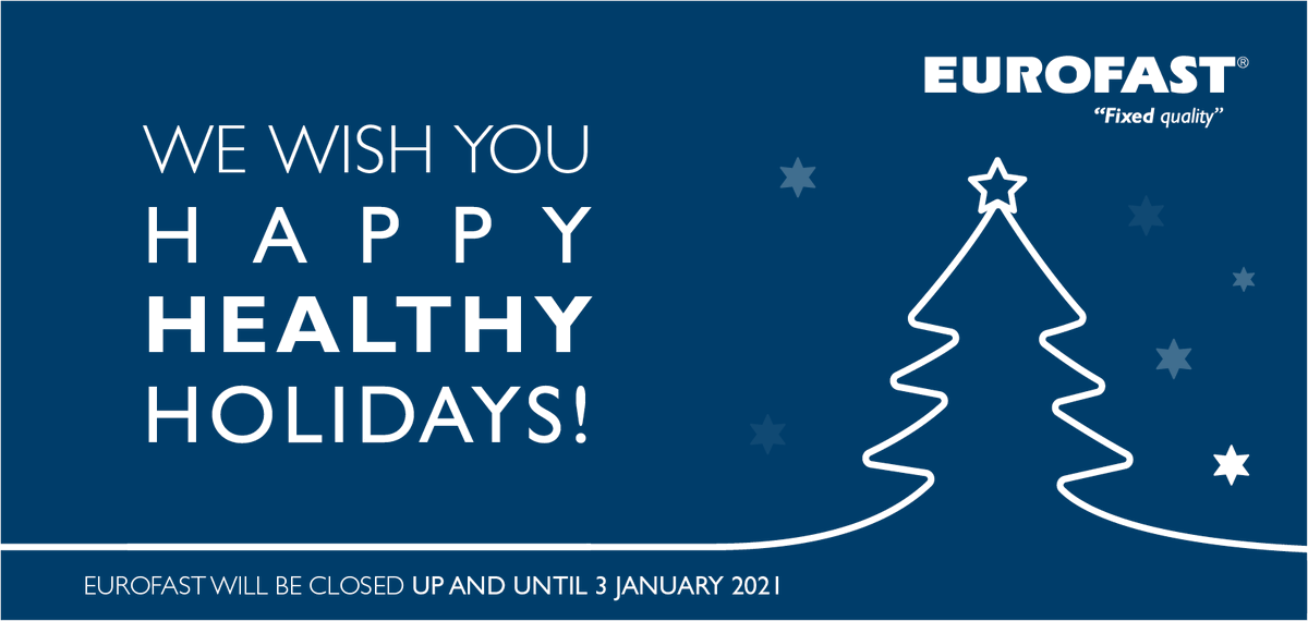 Eurofast_'s tweet photo. WE WISH YOU HAPPY HEALTHY HOLIDAYS!

We hope that you can enjoy the festive period given the circumstances, and wishing you all a safe, healthy and happy holiday season! 

#Eurofast #fixedquality #holidays2020 #happychristmas #happynewyear #staysafestayhealthy https://t.co/vQ5aWOEoUS