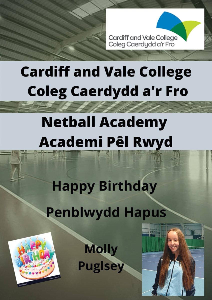 CAVC_Netball's tweet photo. Happy birthday to Netball Academy squad member Molly Pugsley.
We hope you have a great day.
#academyasone
Pen-blwydd hapus i aelod carfan Academi PΓͺl-rwyd, Molly Pugsley. Gobeithio y cewch chi ddiwrnod gwych.
#academifeluni
@CAVC @CAVC_Sport https://t.co/8b79H0bR01